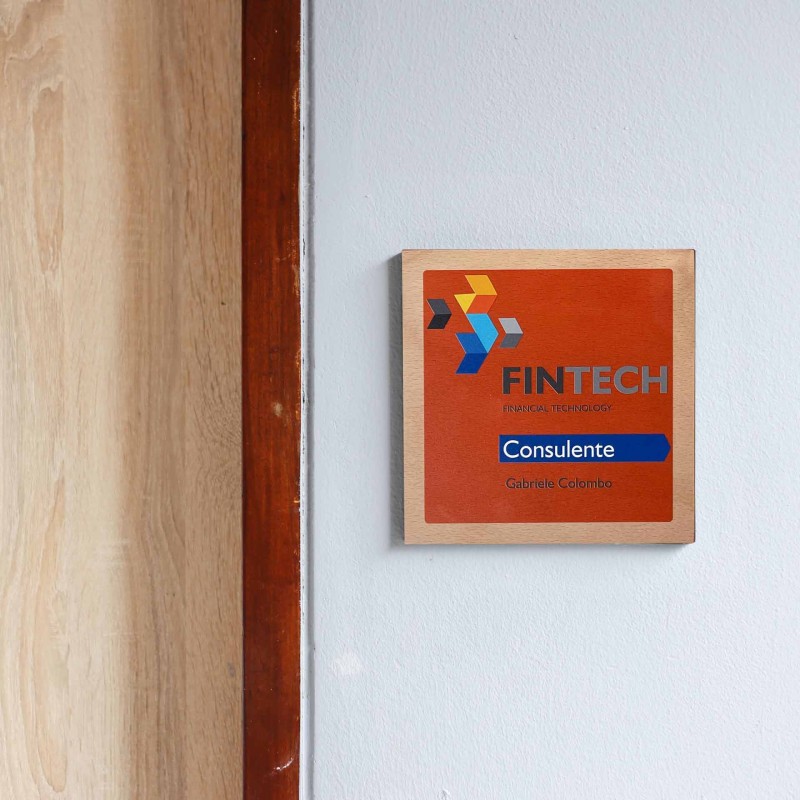 segnaletica in legno da muro, da soffitto e a bandiera Wood Sign Module 210x300 mm HxB