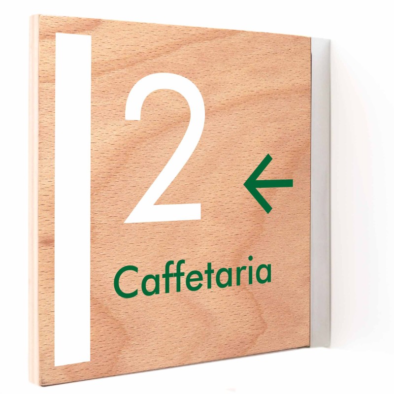 segnaletica in legno da muro, da soffitto e a bandiera Wood Sign Module 210x300 mm HxB