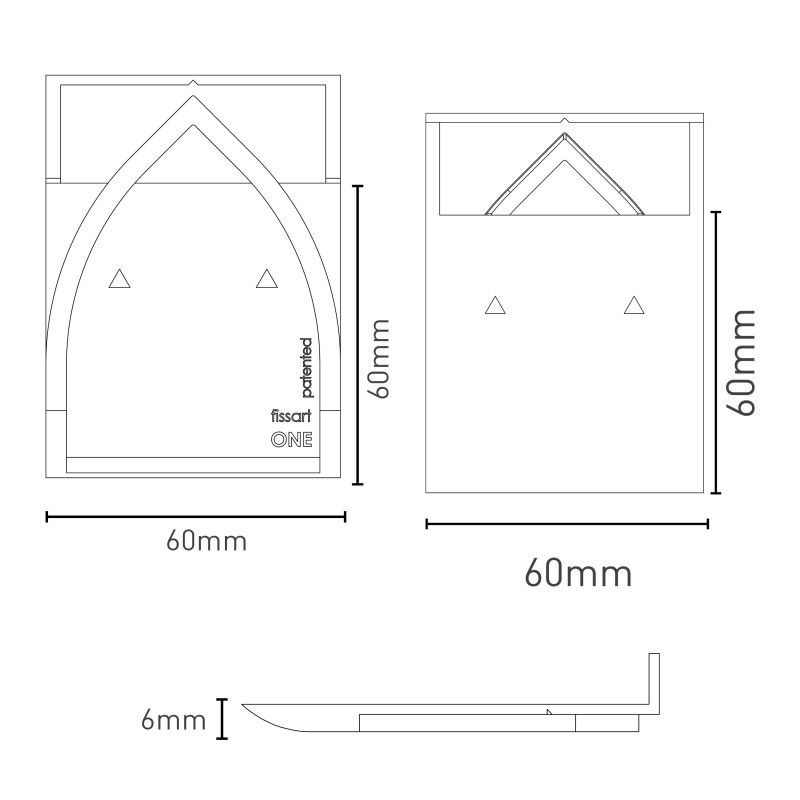 Appendi quadri invisibile fissart one 60x60 mm HxB