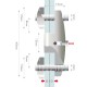 pinza laterale doppia regolabile fly brace cromo