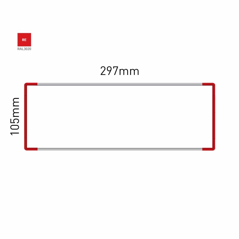 Cartello modulare intercambiabile a parete signcode color wall 105x297 mm HxB RE-rosso-RAL3020