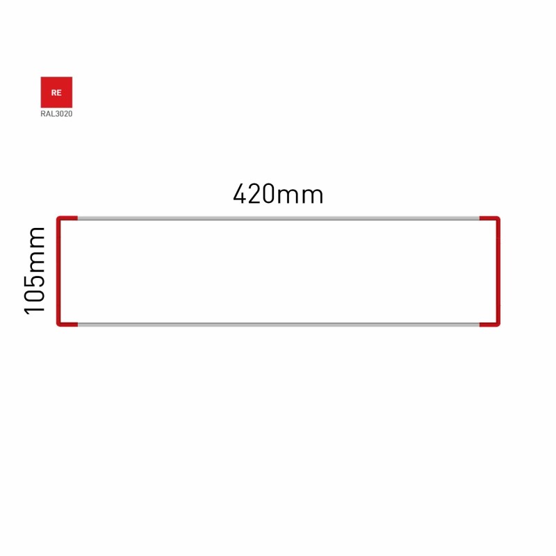 Cartello modulare intercambiabile a parete signcode color wall 105x420 mm HxB RE-rosso-RAL3020