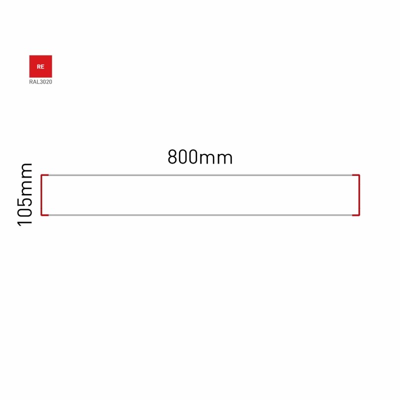 Cartello modulare intercambiabile a parete signcode color wall 105x800 mm HxB RE-rosso-RAL3020