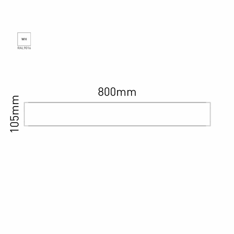 Cartello modulare intercambiabile a parete signcode color wall 105x800 mm HxB WH-bianco-RAL9016