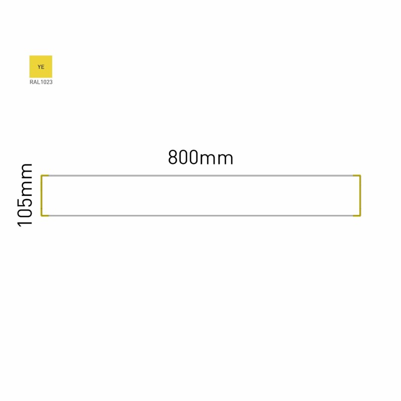 Cartello modulare intercambiabile a parete signcode color wall 105x800 mm HxB YE-giallo-RAL1023