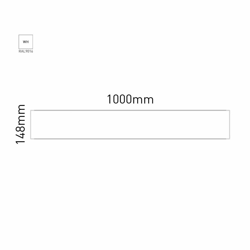 Cartello modulare intercambiabile a parete signcode color wall 148x1000 mm HxB WH-bianco-RAL9016