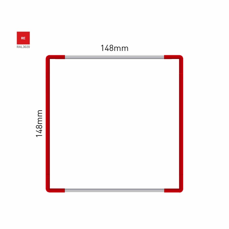 Cartello modulare intercambiabile a parete signcode color wall 148x148 mm HxB RE-rosso-RAL3020