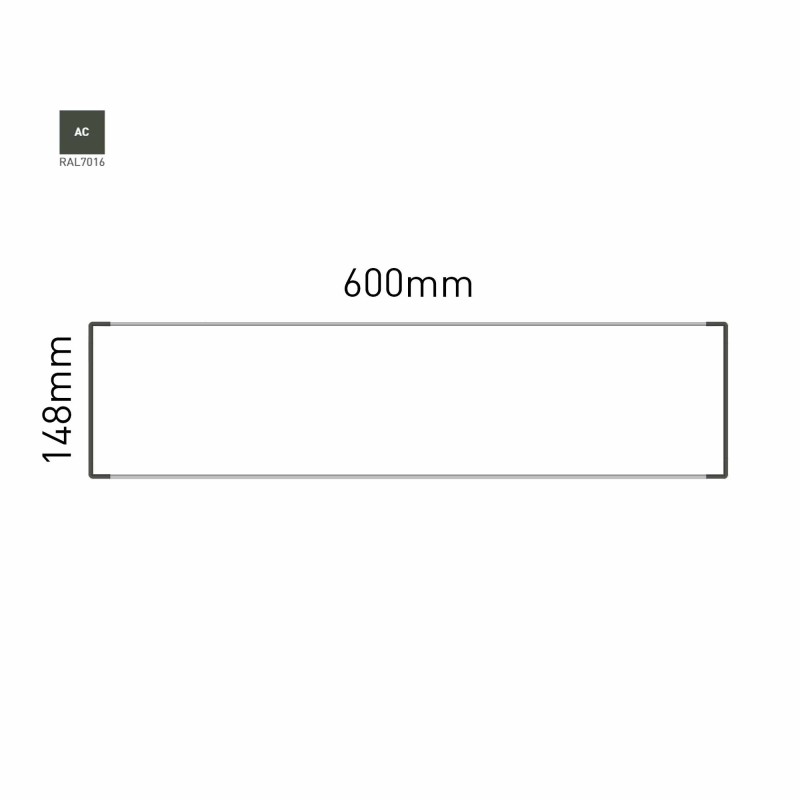 Cartello modulare intercambiabile a parete signcode color wall 148x600 mm HxB AC-antracite-RAL7016