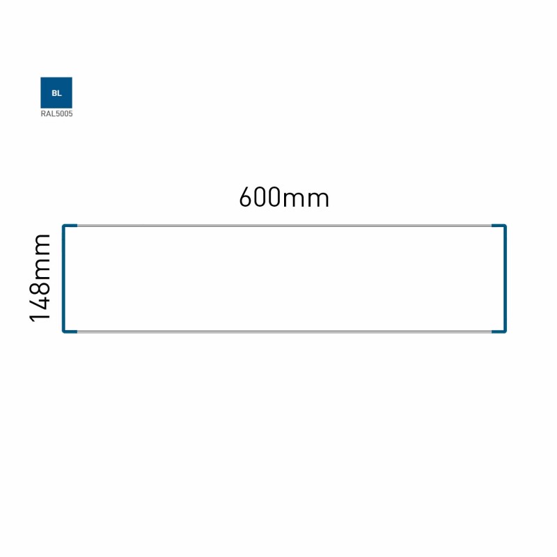 Cartello modulare intercambiabile a parete signcode color wall 148x600 mm HxB BL-blu-RAL5005