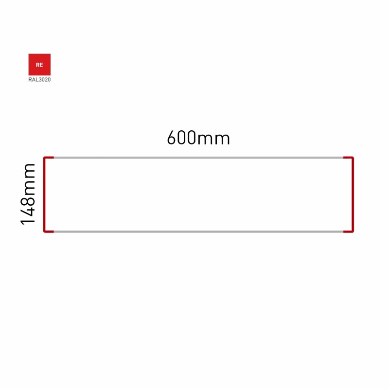 Cartello modulare intercambiabile a parete signcode color wall 148x600 mm HxB RE-rosso-RAL3020