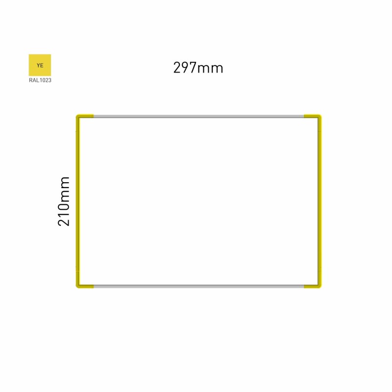Cartello modulare intercambiabile a parete signcode color wall 210x297 mm HxB YE-giallo-RAL1023