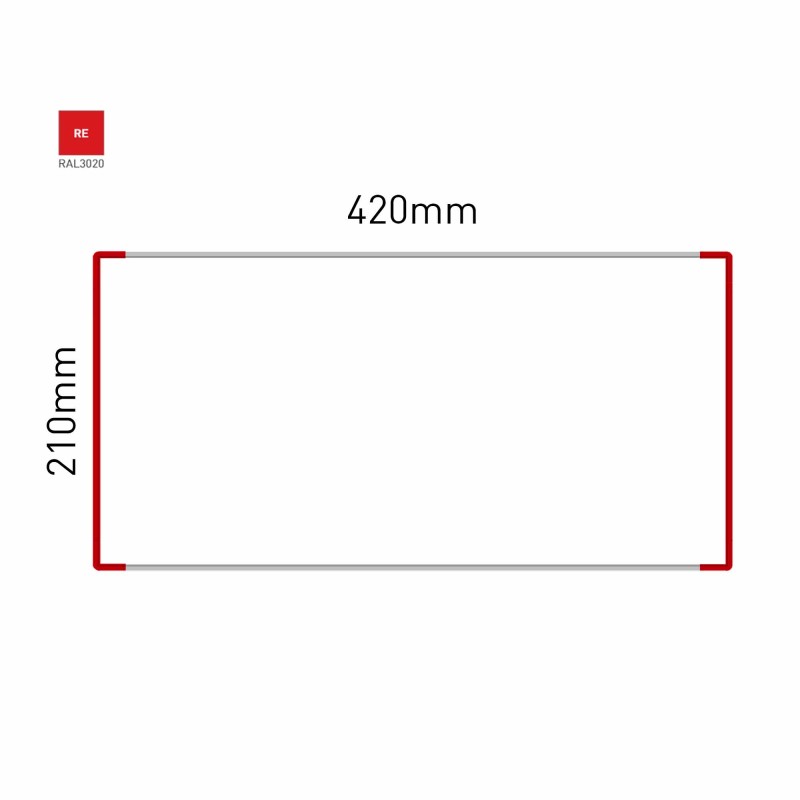 Cartello modulare intercambiabile a parete signcode color wall 210x420 mm HxB RE-rosso-RAL3020
