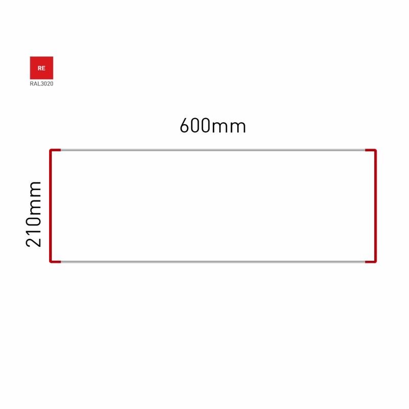 Cartello modulare intercambiabile a parete signcode color wall 210x600 mm HxB RE-rosso-RAL3020