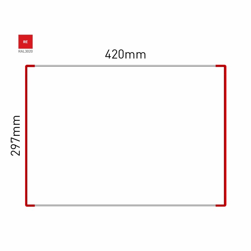 Cartello modulare intercambiabile a parete signcode color wall 297x420 mm HxB RE-rosso-RAL3020