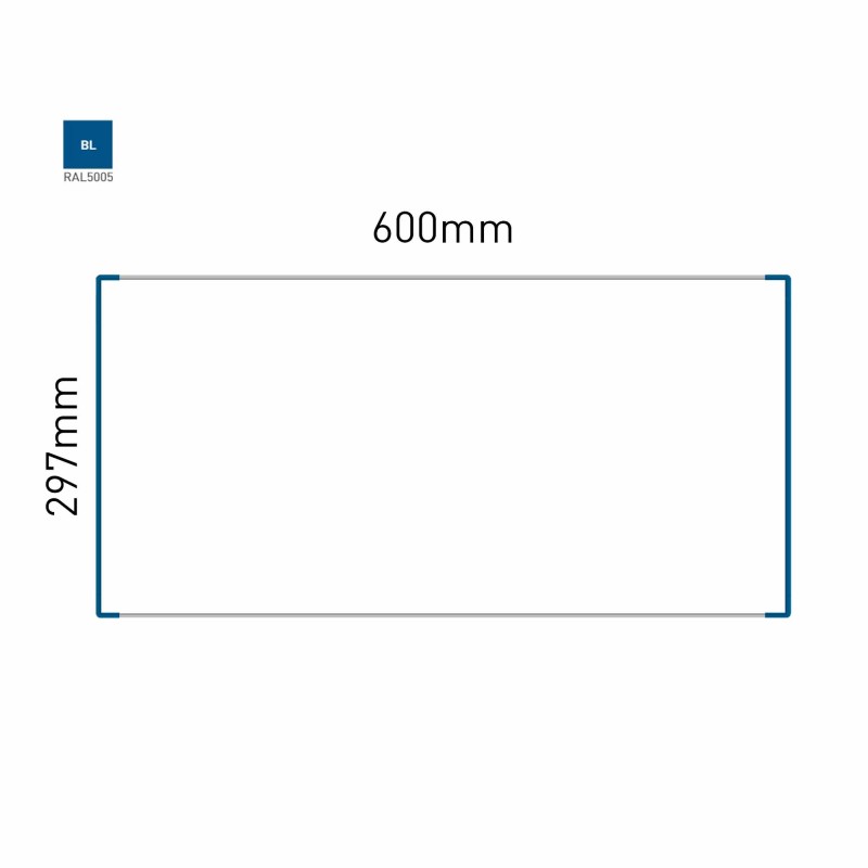 Cartello modulare intercambiabile a parete signcode color wall 297x600 mm HxB BL-blu-RAL5005