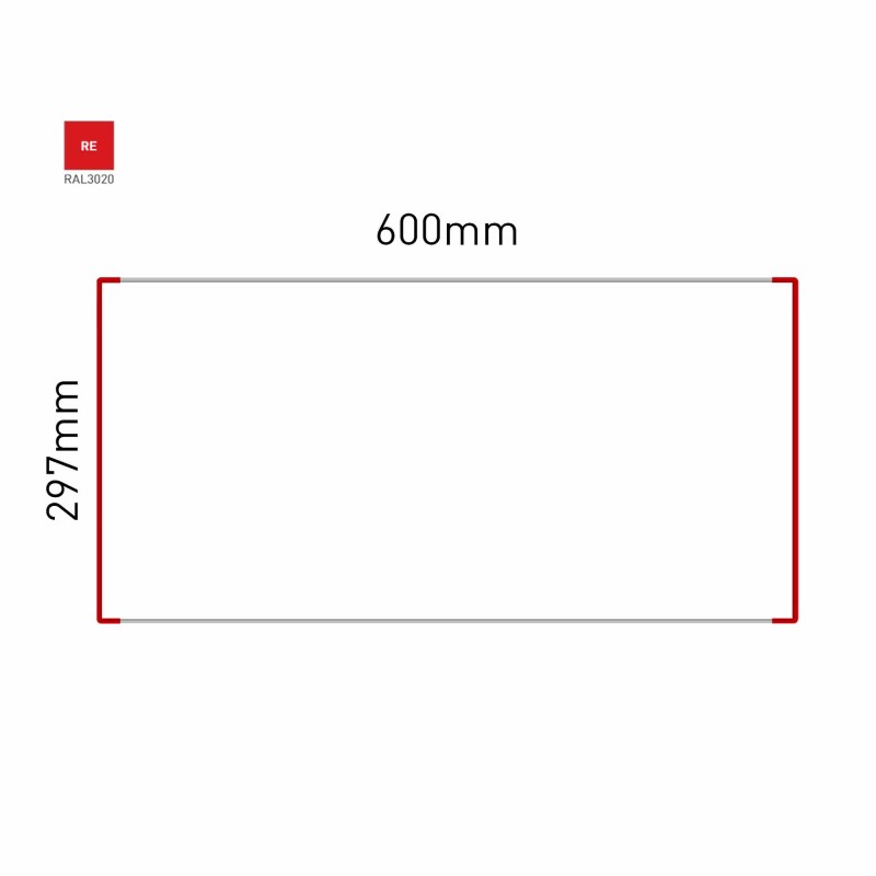 Cartello modulare intercambiabile a parete signcode color wall 297x600 mm HxB RE-rosso-RAL3020