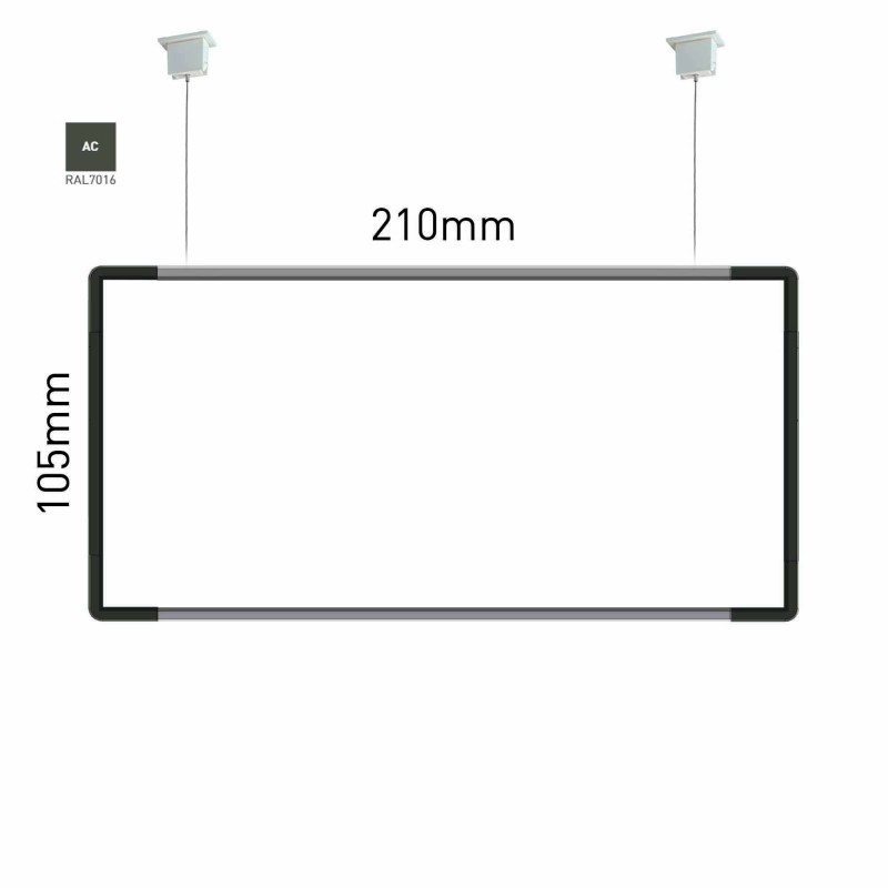 Cartello modulare intercambiabile a sospensione signcode color suspension 105x210 mm HxB AC-antracite-RAL7016