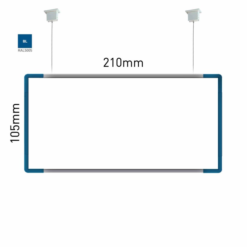Cartello modulare intercambiabile a sospensione signcode color suspension 105x210 mm HxB BL-blu-RAL5005