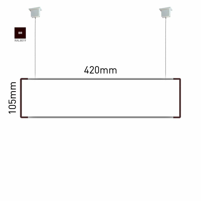 Cartello modulare intercambiabile a sospensione signcode color suspension 105x420 mm HxB BR-marrone-RAL8019