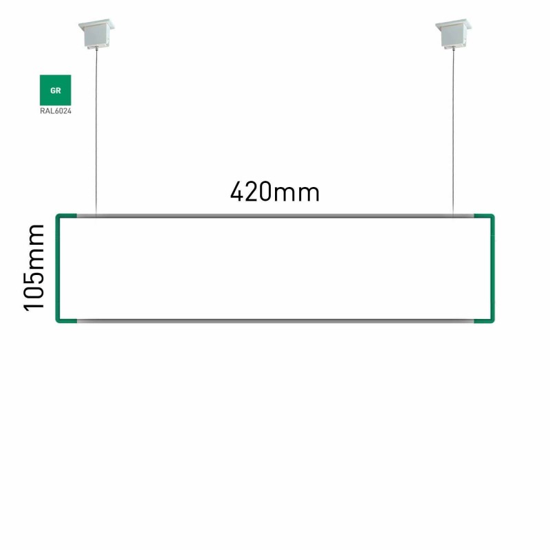 Cartello modulare intercambiabile a sospensione signcode color suspension 105x420 mm HxB GR-verde-RAL6024
