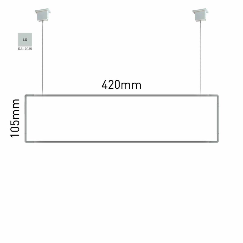 Cartello modulare intercambiabile a sospensione signcode color suspension 105x420 mm HxB LG-grigio chiaro-RAL7035