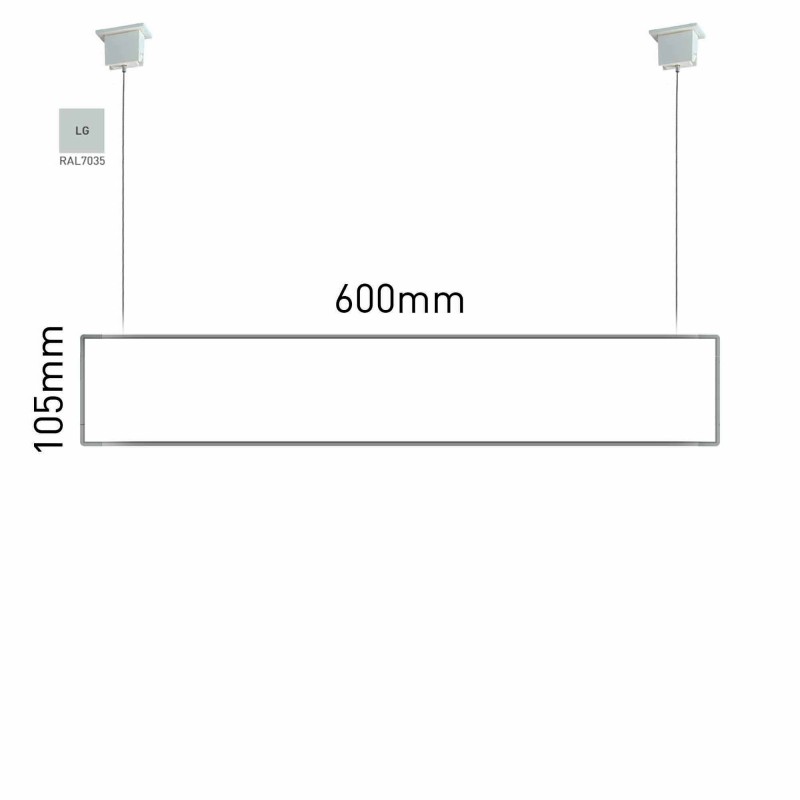 Cartello modulare intercambiabile a sospensione signcode color suspension 105x600 mm HxB LG-grigio chiaro-RAL7035