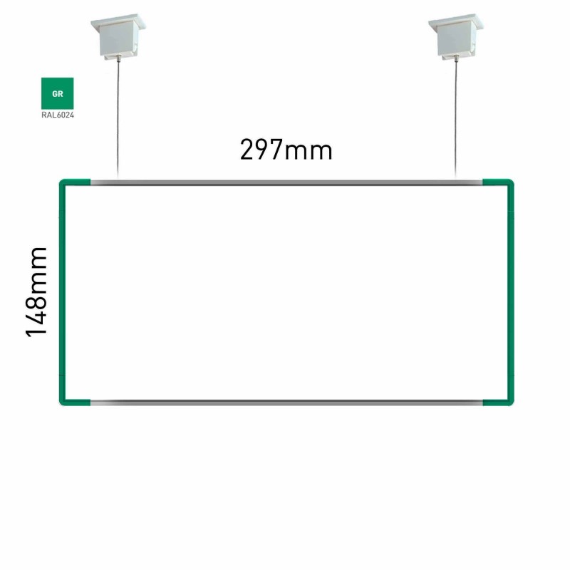 Cartello modulare intercambiabile a sospensione signcode color suspension 148x297 mm HxB GR-verde-RAL6024