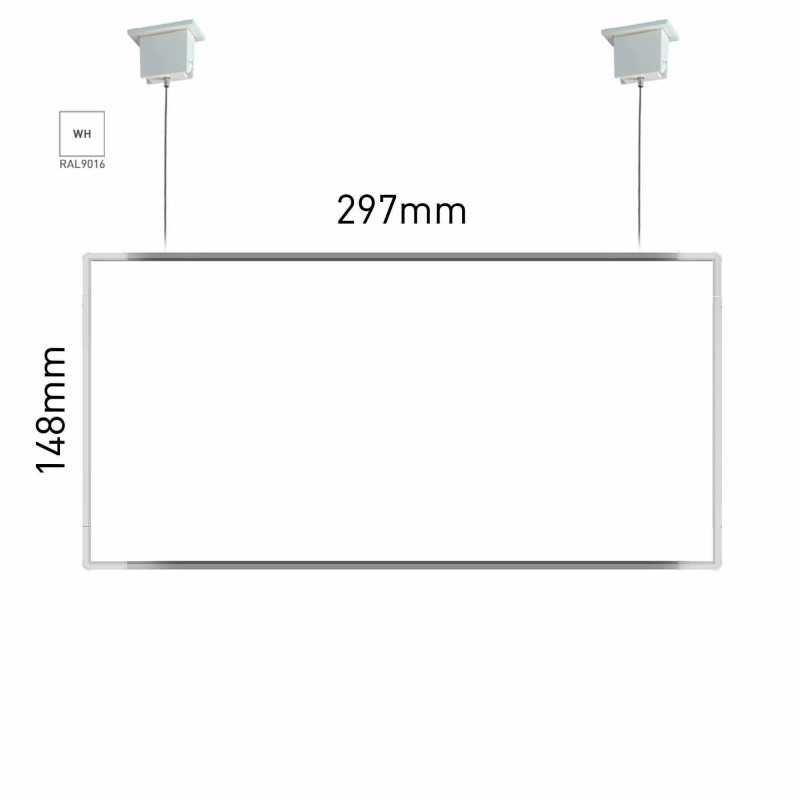 Cartello modulare intercambiabile a sospensione signcode color suspension 148x297 mm HxB WH-bianco-RAL9016