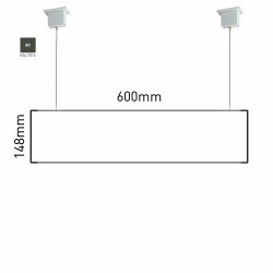 Cartello modulare intercambiabile a sospensione signcode color suspension 148x600 mm HxB AC-antracite-RAL7016