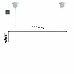 Cartello modulare intercambiabile a sospensione signcode color suspension 148x800 mm HxB AC-antracite-RAL7016