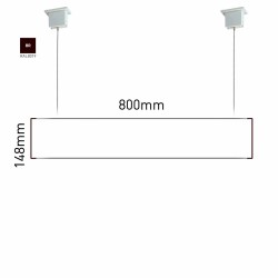Cartello modulare intercambiabile a sospensione signcode color suspension 148x800 mm HxB BR-marrone-RAL8019