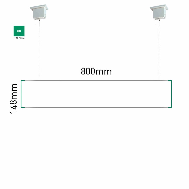 Cartello modulare intercambiabile a sospensione signcode color suspension 148x800 mm HxB GR-verde-RAL6024