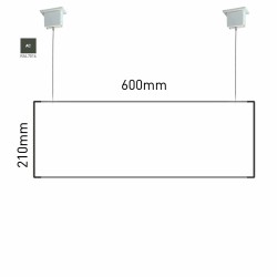 Cartello modulare intercambiabile a sospensione signcode color suspension 210x600 mm HxB AC-antracite-RAL7016