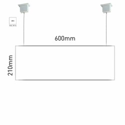 Cartello modulare intercambiabile a sospensione signcode color suspension 210x600 mm HxB WH-bianco-RAL9016