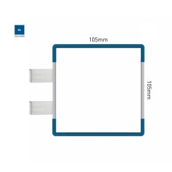 Cartello modulare intercambiabile con sistema a bandiera signcode color flag 105x105 mm HxB BL-blu-RAL5005