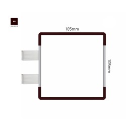 Cartello modulare intercambiabile con sistema a bandiera signcode color flag 105x105 mm HxB BR-marrone-RAL8019