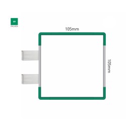 Cartello modulare intercambiabile con sistema a bandiera signcode color flag 105x105 mm HxB GR-verde-RAL6024