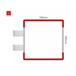 Cartello modulare intercambiabile con sistema a bandiera signcode color flag 105x105 mm HxB RE-rosso-RAL3020