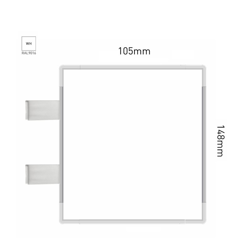 Cartello modulare intercambiabile con sistema a bandiera signcode color flag 148x105 mm HxB WH-bianco-RAL9016