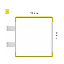 Cartello modulare intercambiabile con sistema a bandiera signcode color flag 148x105 mm HxB YE-giallo-RAL1023