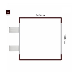 Cartello modulare intercambiabile con sistema a bandiera signcode color flag 148x148 mm HxB BR-marrone-RAL8019