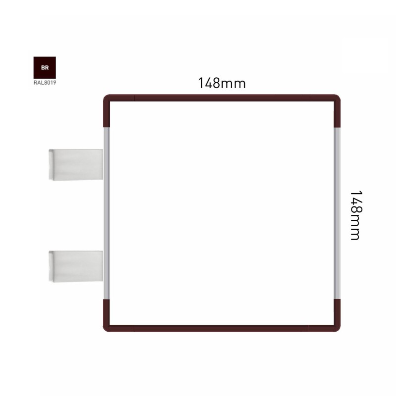 Cartello modulare intercambiabile con sistema a bandiera signcode color flag 148x148 mm HxB BR-marrone-RAL8019