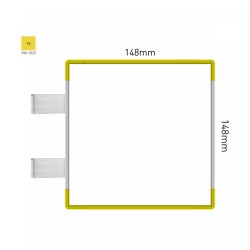 Cartello modulare intercambiabile con sistema a bandiera signcode color flag 148x148 mm HxB YE-giallo-RAL1023