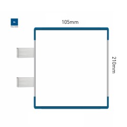Cartello modulare intercambiabile con sistema a bandiera signcode color flag 210x105 mm HxB BL-blu-RAL5005