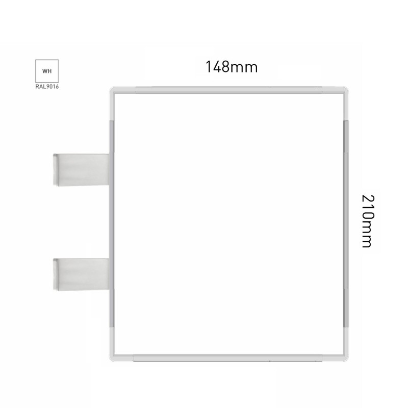 Cartello modulare intercambiabile con sistema a bandiera signcode color flag 210x148 mm HxB WH-bianco-RAL9016