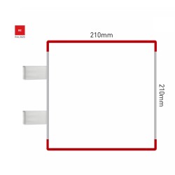Cartello modulare intercambiabile con sistema a bandiera signcode color flag 210x210 mm HxB RE-rosso-RAL3020