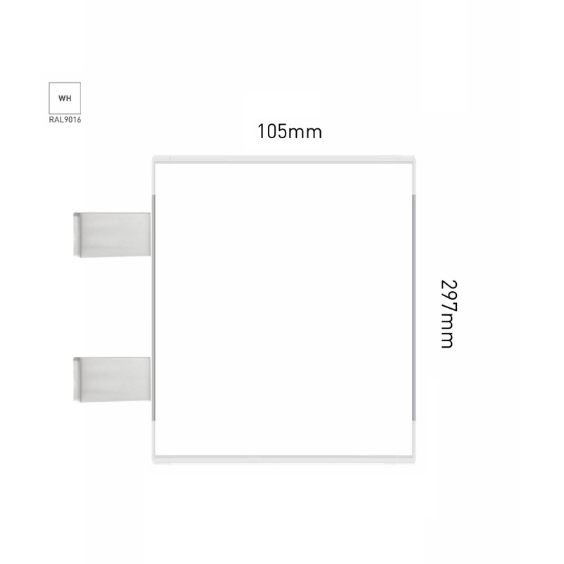 Cartello modulare intercambiabile con sistema a bandiera signcode color flag 297x105 mm HxB WH-bianco-RAL9016
