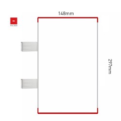 Cartello modulare intercambiabile con sistema a bandiera signcode color flag 297x148 mm HxB RE-rosso-RAL3020