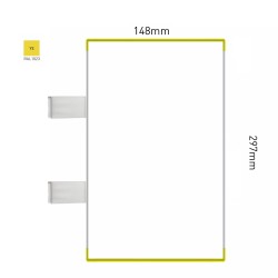 Cartello modulare intercambiabile con sistema a bandiera signcode color flag 297x148 mm HxB YE-giallo-RAL1023