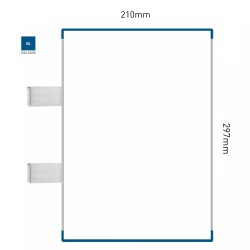 Cartello modulare intercambiabile con sistema a bandiera signcode color flag 297x210 mm HxB BL-blu-RAL5005